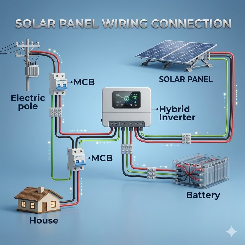 2KW Hybrid Inverter- 12V 100Ah Lithium Battery- Lesso 595W Solar Panel